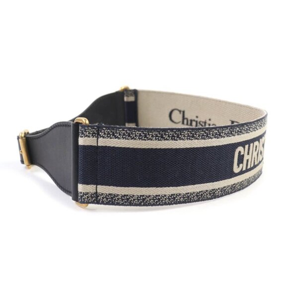 Christian Dior Canvas Logo Embroidery Leather Combi Belt main image 8